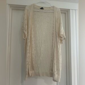 Forever 21 Cream Open-Front Knit Sweater Discount